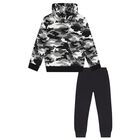 Boys White & Black Camouflage Tracksuit, 1, hi-res