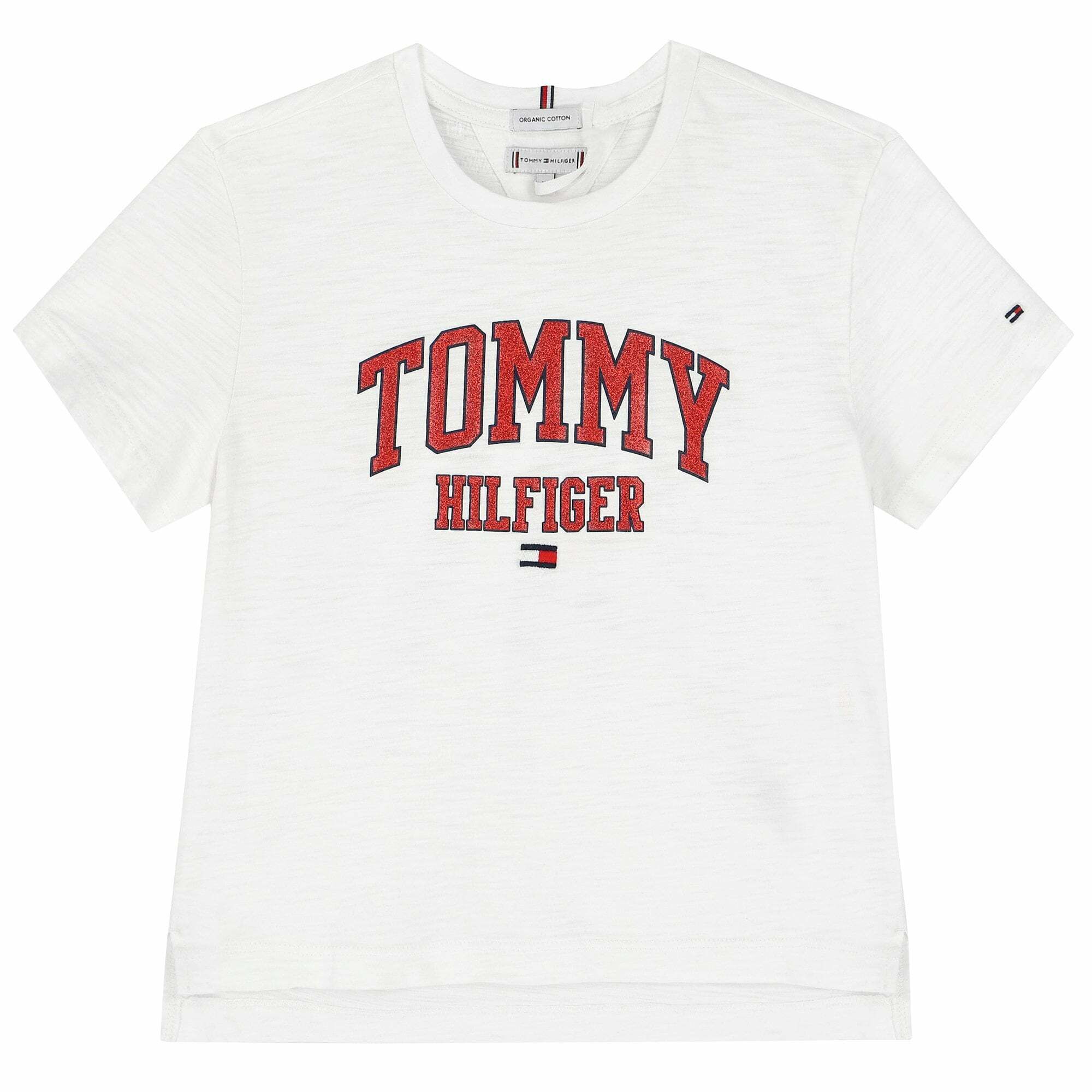 Tommy Hilfiger Girls White Logo T Shirt Junior Couture USA