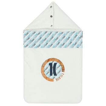 Baby Boys Ivory & Blue Logo Nest