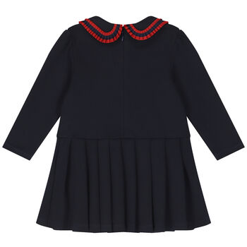 Girls Navy Blue Pleated Dress