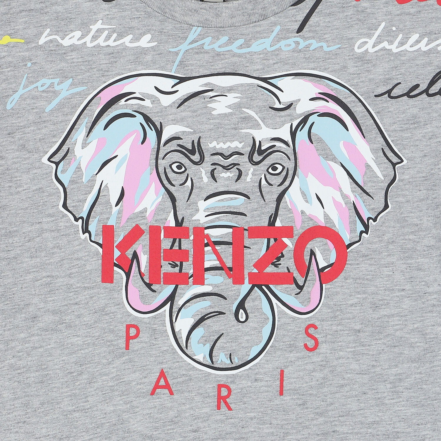 فستان بشعار الفيل باللون الرمادي, 1, hi-res