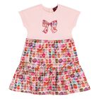 فستان بشريط باللون وردي للفتيات , 1, hi-res