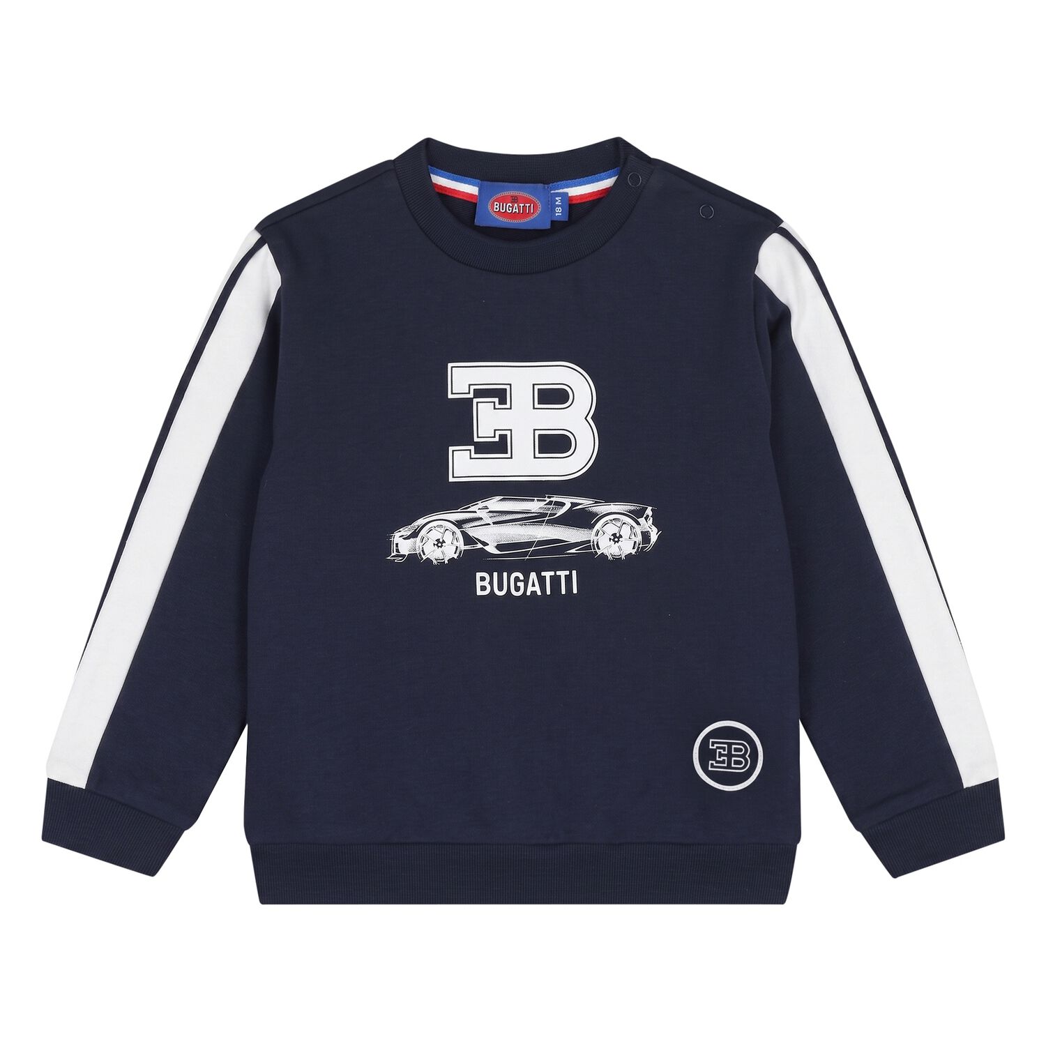 Younger Boys Navy Blue Sweatshirt, 1, hi-res