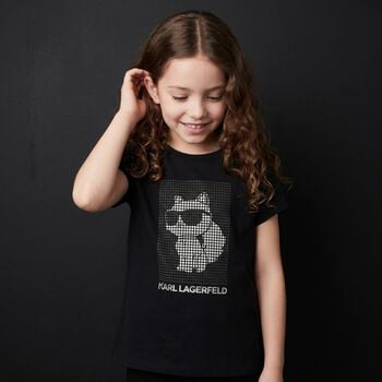 Girls Black Choupette T-Shirt
