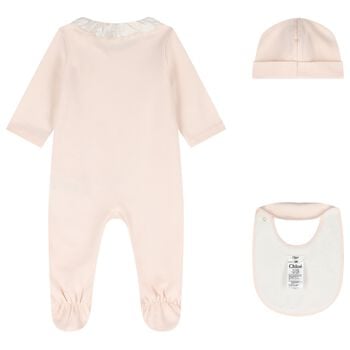 Baby Girls Pink Logo Babygrow Gift Set