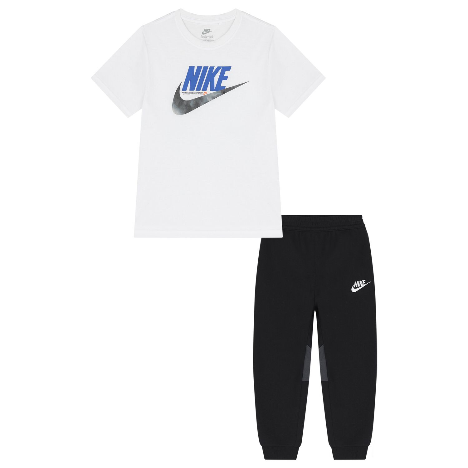 Boys White & Black Logo Trousers Set, 1, hi-res image number null