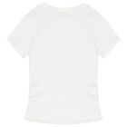 Girls White Embellished Logo T-Shirt, 1, hi-res