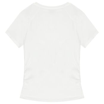Girls White Embellished Logo T-Shirt
