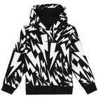 Boys Black Thunder Hooded Top, 1, hi-res