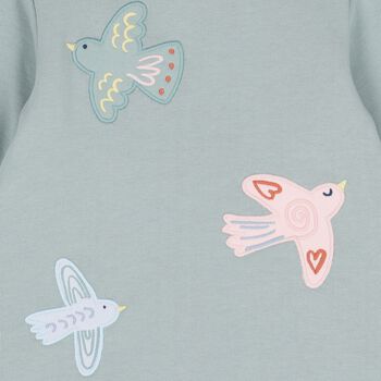 Younger Girls Green Birds Dress