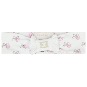Baby Girls White Logo Headband 