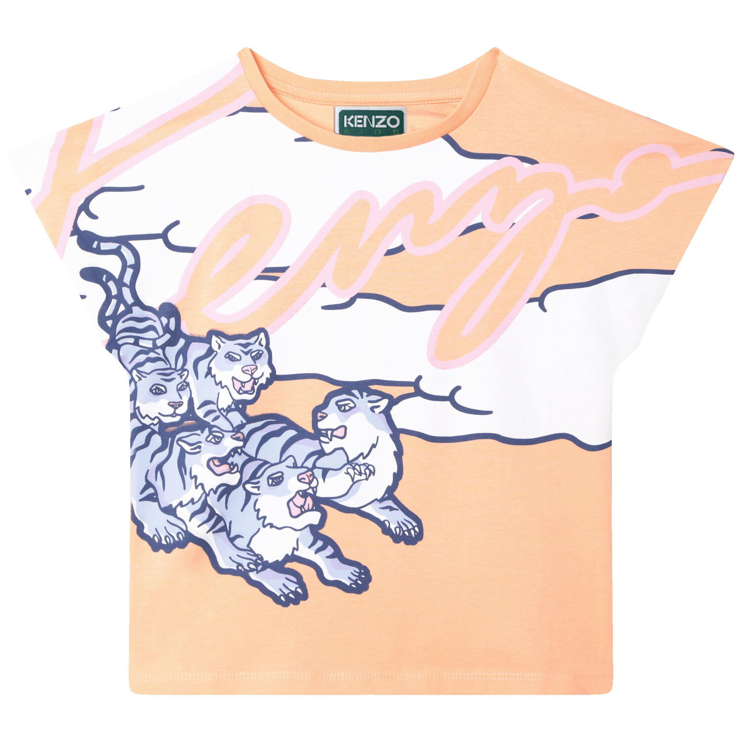 Girls Orange Logo T-Shirt, 1, hi-res