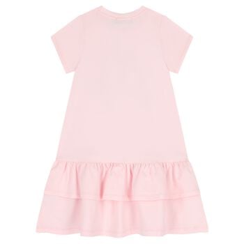Girls Pink Butterflies Logo Dress