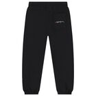 Girls Black Logo Joggers, 1, hi-res