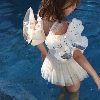 Beige Cotton Candy Glitter Inflatable Arm Bands