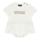 Baby Girls Ivory Logo Dress, 1, hi-res
