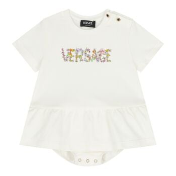 Baby Girls Ivory Logo Dress