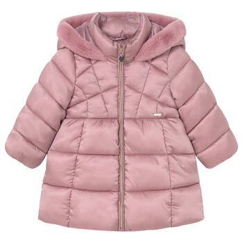 Younger Pink Hooded Puffer Coat
