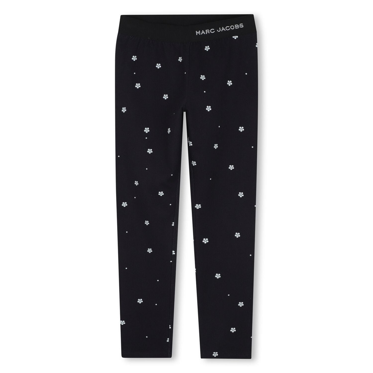 Girls Black Daisy Logo Leggings, 1, hi-res