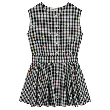 Girls Black & White Gingham Dress