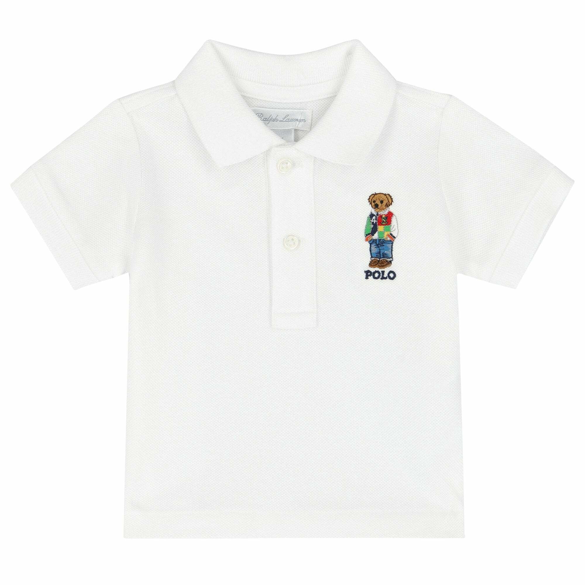 Ralph Lauren Baby Boys White Logo Polo Shirt Junior Couture