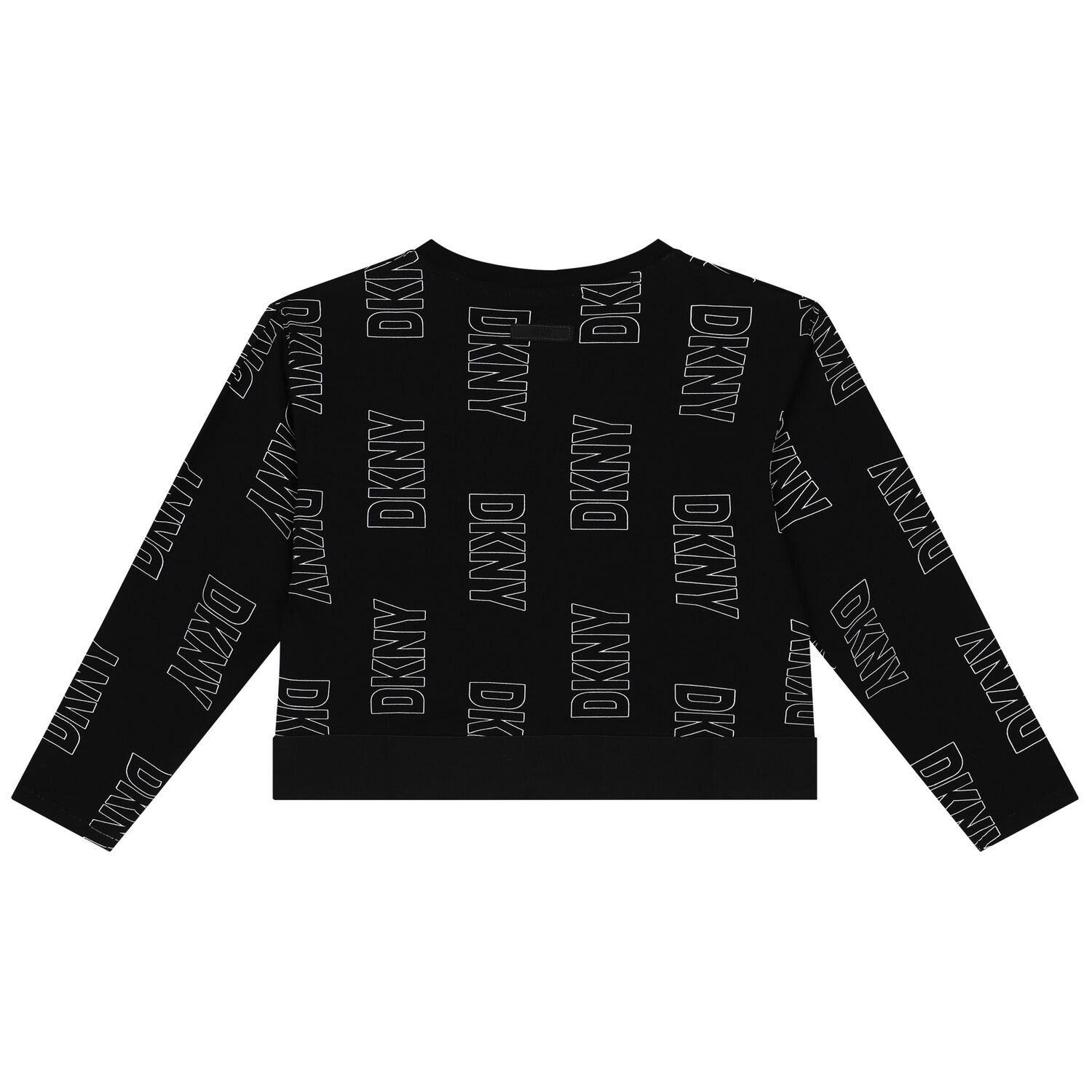 Girls Black Logo Long Sleeve Top, 1, hi-res