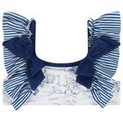 Girls Navy Blue & White Bikini, 1, hi-res
