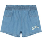 Baby Girls Green & Blue Logo Shorts Set, 1, hi-res
