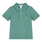 طقم شورت أولاد بالشعار باللون الأخضر والأزرق للأطفال, 1, hi-res