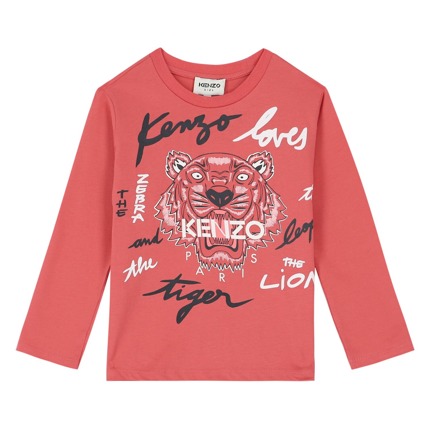 Couture Kenzo Tiger T Shirt Pink KENZO KIDS Girls Pink Tiger Logo
