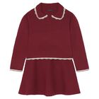 Girls Red Knitted Skirt Set, 3, hi-res