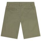 Boys Green Chino Shorts, 1, hi-res
