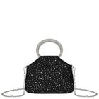 Girls Black Rhinestone Embellished Handbag ( 23cm ), 2, hi-res