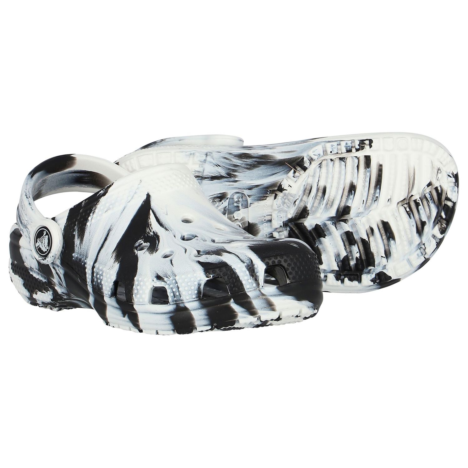 Black & White Classic Marbled Clog Sandals, 1, hi-res image number null