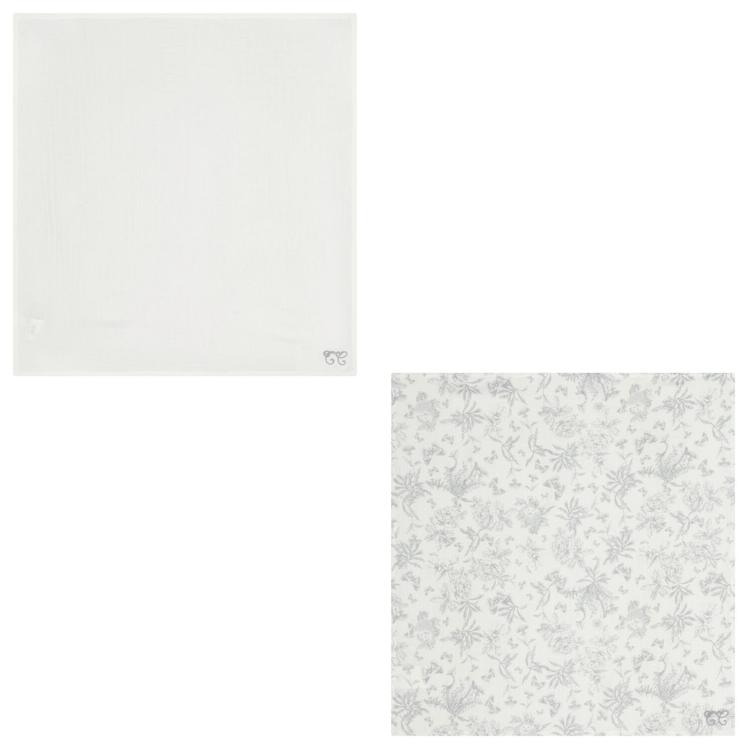 لفائف قماش موسلين باللونين الرمادي و الابيض بنقشة تويل دو جوي (عبوة من قطعتين), 2, hi-res