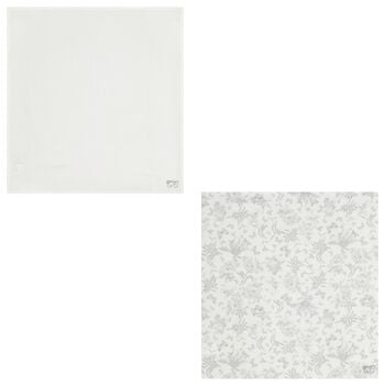 لفائف قماش موسلين باللونين الرمادي و الابيض بنقشة تويل دو جوي (عبوة من قطعتين)