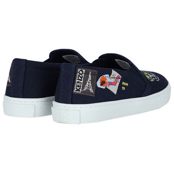 Navy Blue Slip-On Trainers