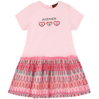 Younger Girls Pink Logo Dress