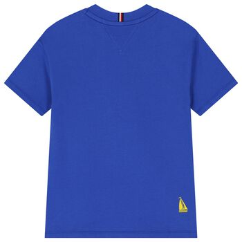 Boys Blue Embroidered Logo T-Shirt