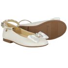 Girls Ivory Ballerina Bow Shoes, 2, hi-res