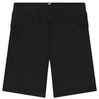 Boys Black Logo Shorts, 1, hi-res
