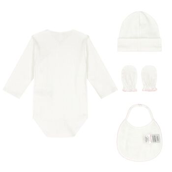 Baby Girls Ivory & Pink Bodysuit Gift Set
