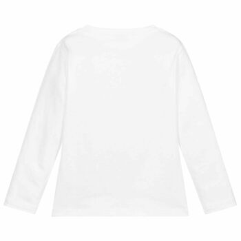 Younger Girls White Long Sleeve Top