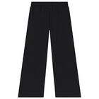 Girls Black Logo Trousers, 1, hi-res