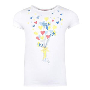 Girls White Hearts Top