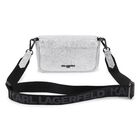 Girls Metallic Silver Ikonik Karl Logo Handbag, 1, hi-res