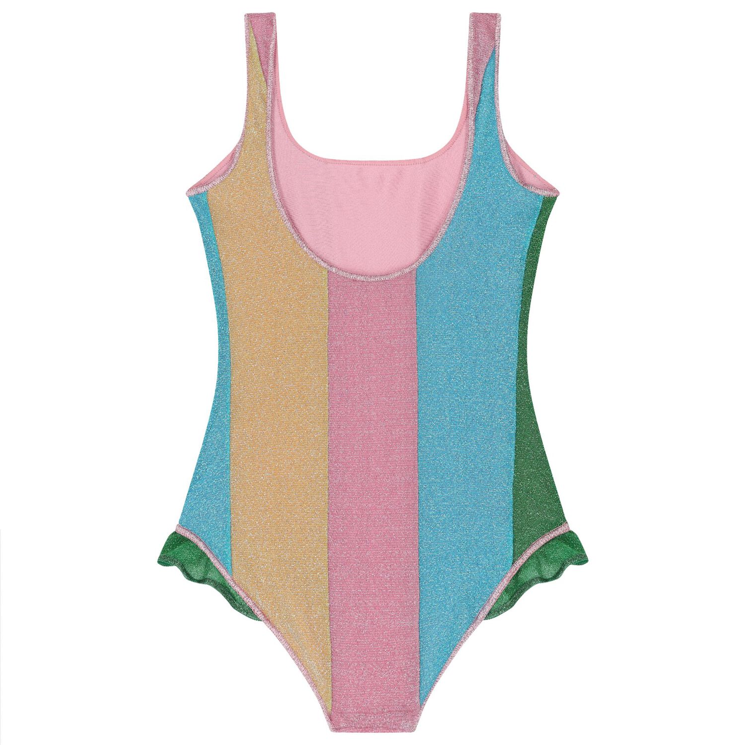 Girls Rainbow Stripe Lumiere Swimsuit, 1, hi-res image number null