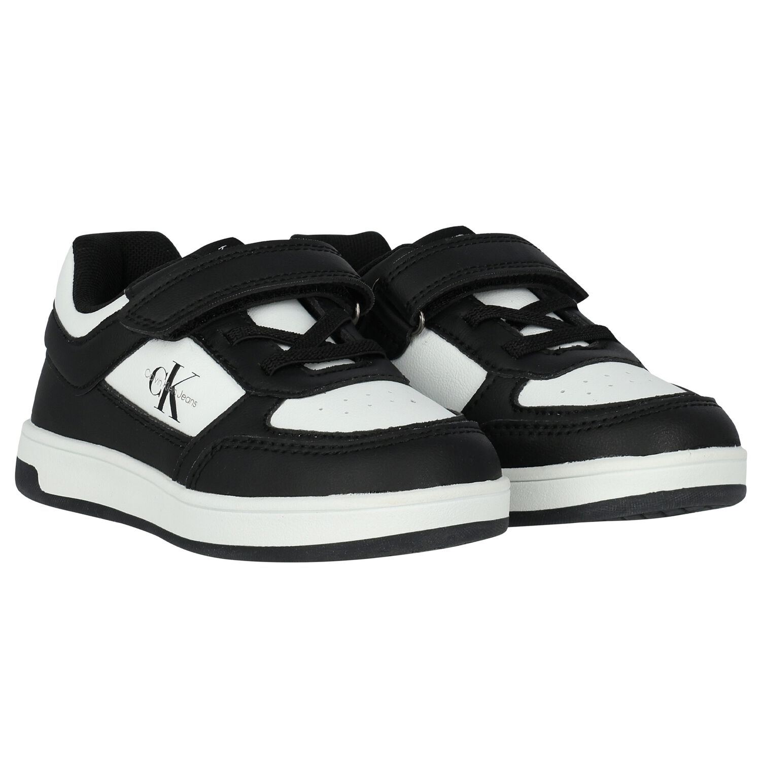 Boys Black & White Logo Trainers, 1, hi-res image number null