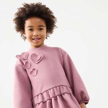 Girls Pink Heart Dress