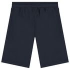 Younger Boys Navy Blue Logo Shorts, 1, hi-res